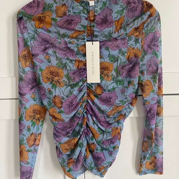 Colorful, fun and flattering Veronica beard top with front and back rouching. - Picture 10 of 10